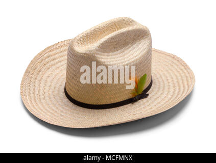 Tessuto cappello da cowboy isolato su uno sfondo bianco. Foto Stock