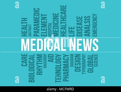 Medical news tipografia vettore sfondo; Abstract lo sfondo adatto per la cura della salute e di argomento medico Illustrazione Vettoriale