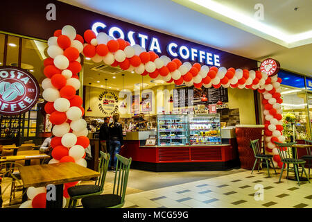 Costa Coffee shop bar, Praga, Repubblica Ceca Foto Stock