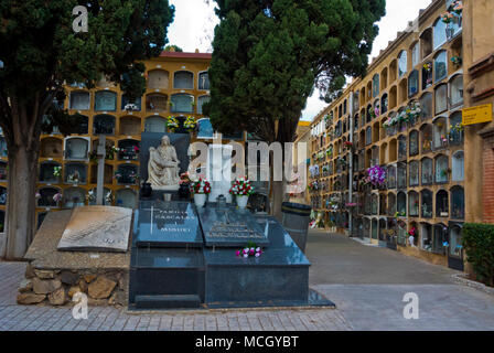 Cementiri de Les Corts, cimitero, Barcellona, in Catalogna, Spagna Foto Stock