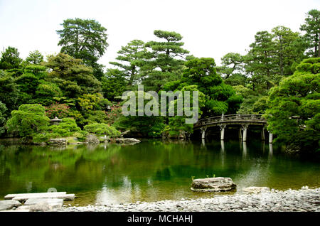 Giardino giapponese, il Palazzo Imperiale di Kyoto Foto Stock