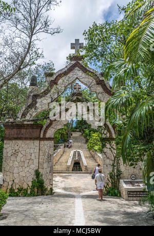 Decorativa scala cristiana in Messico Foto Stock