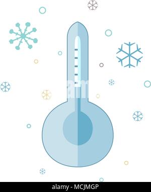 L'icona del termometro. Design piatto, segno di linea. Illustrazione Vettoriale Illustrazione Vettoriale