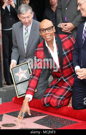 RuPaul cerimonia stella sulla Hollywood Walk of Fame con: Leron Gubler, RuPaul dove: Los Angeles, California, Stati Uniti quando: 16 Mar 2018 Credit: Nicky Nelson/WENN.com Foto Stock