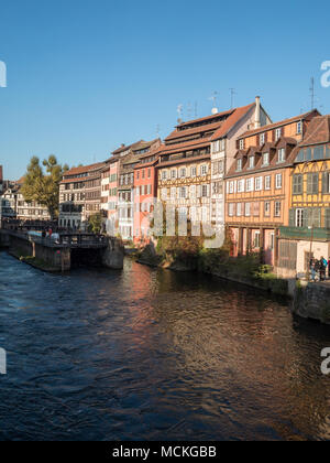 Metà Petit-France case con travi di legno, Strasburgo Foto Stock