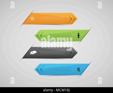 Infografico banner modello con icone, il modello di progetto Illustrazione Vettoriale