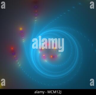 Luce blu sfocate immagini frattali su sfondo scuro Foto Stock