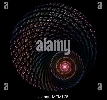 Spirale multicolore frattale immagine sullo sfondo scuro Foto Stock