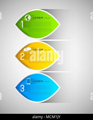 Infografico banner mesh con opzione passi e icone, elemento di design Illustrazione Vettoriale