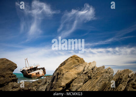 Naufragio a Cape Agulhas, la maggior parte punta meridionale del continente africano Foto Stock