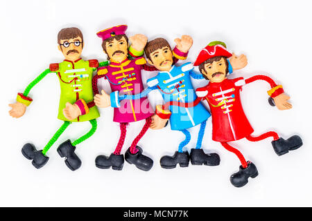 Magneti per il frigo di Fab Four 'Beatles". Foto Stock