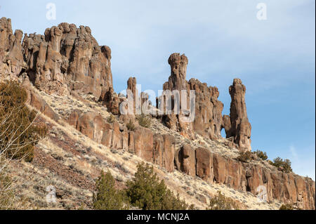 Guglie di tufo vulcanico nel Canyon Jarbidge, Nevada Foto Stock