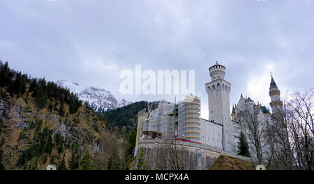 Hohenschwangau, Baviera / Germania - Marzo 2018: Il Castello di Neuschwanstein, o nuovo Swanstone Castello, Casa storica di Ludwig II di Bava Foto Stock