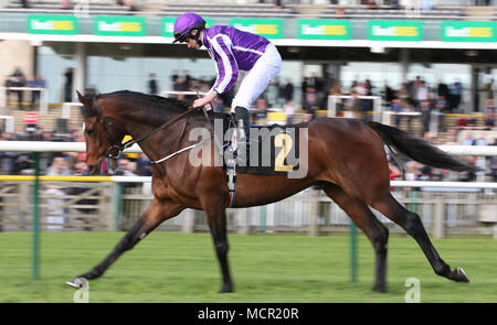 I Giardini di Kew cavalcato da Ryan Moore in bet365 Feilden picchetti durante il giorno uno di bet365 Craven incontro a Newmarket Racecourse, Newmarket. Stampa foto di associazione. Picture Data: martedì 17 aprile, 2018. Vedere la storia di PA RACING Newmarket. Foto di credito dovrebbe leggere: Nigel francese/filo PA. Foto Stock