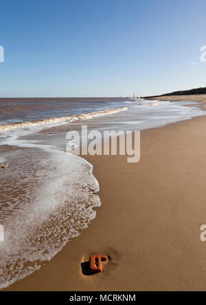 Happisburgh spiaggia dal carrello Gap, Norfolk, Inghilterra, Regno Unito Foto Stock