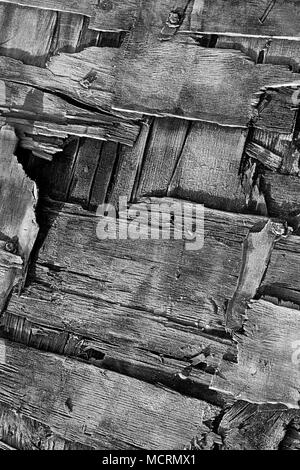 Sottili strisce di legno smerigliato in modelli astratti Foto Stock