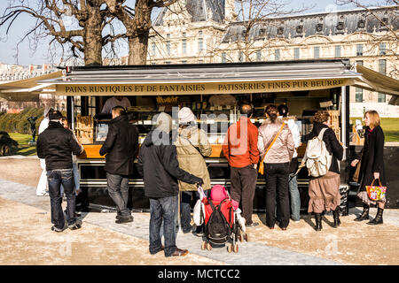 Pressione di stallo di cibo al Jardin des Tuileries. Parigi, Francia. Foto Stock