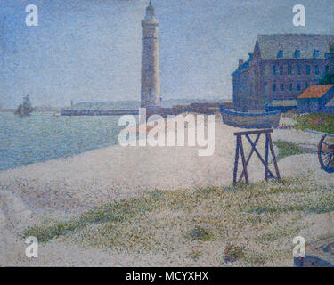 Il faro di Honfleur, George Seurat, 1886, National Gallery of Art di Washington DC, USA, America del Nord Foto Stock