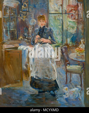 Nella sala da pranzo, Berthe Morisot, 1886, National Gallery of Art di Washington DC, USA, America del Nord Foto Stock