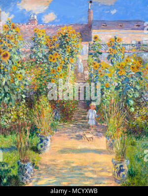 L'artista della Garden a Vetheuil, Claude Monet, 1880, National Gallery of Art di Washington DC, USA, America del Nord Foto Stock