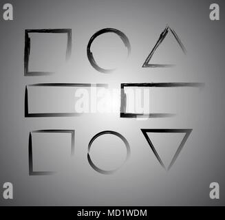 Abstract forme grunge, quadrato, cerchio, triangolo, rectamgle Illustrazione Vettoriale