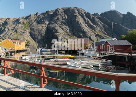 Villaggio di Nusfjord nelle isole Lofoten, Nordland, Norvegia Foto Stock