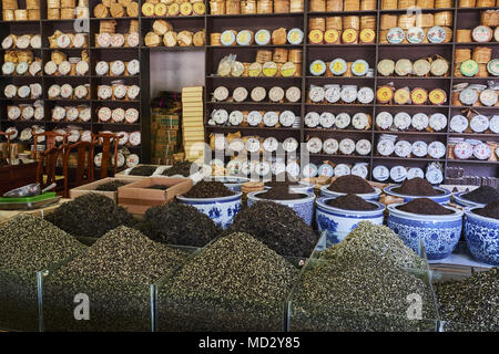 Lombata, Provincia du Yunnan, Kunming, le marché du thé// Cina Yunnan, Kunming, mercato del tè Foto Stock