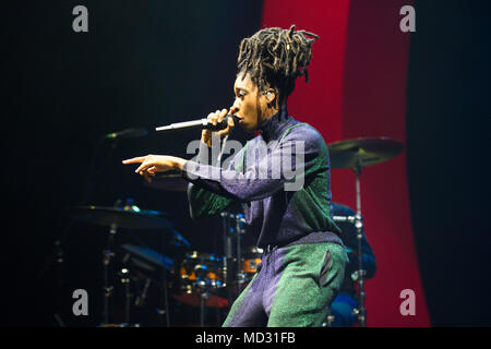 Poco Simz effettuando al cittadino globale evento live tenutosi presso il 02 Brixton Academy di Londra Foto Stock