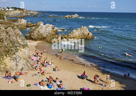 Francia, Loire-Atlantique, costa selvaggia tra Batz e le Pouliguen Foto Stock