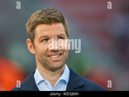 Leverkusen-FC Bayern Munich Soccer, Leverkusen, Aprile 17, 2018 Thomas HITZLSPERGER, co-presentatore, ex pro Bayer 04 Leverkusen - FC Bayern Monaco 1.Division DFB Pokal, Lega calcio tedesca, Leverkusen, 17 aprile 2018, STAGIONE 2017/2018 © Peter Schatz / Alamy Live News Foto Stock