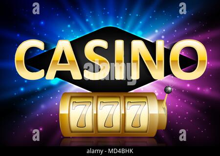 Jackpot oro lucido lucky casino lotto etichetta con telaio al neon. Casino jackpot 777 design vincitore gamble con testo splendente. Illustrazione vettoriale EPS 10 Illustrazione Vettoriale