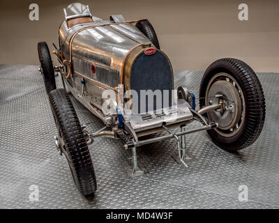 Praga, Repubblica Ceca - 8 Marzo 2017: Oldtimer racing car Bugatti 51 dal 1931, Museo Tecnico Nazionale di Praga Foto Stock