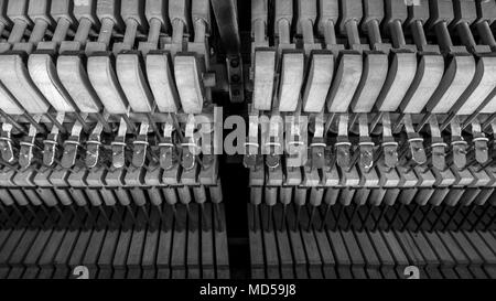 Pianoforte meccanismi interni cose fino Foto Stock