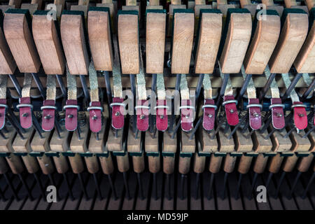 Pianoforte meccanismi interni cose fino Foto Stock