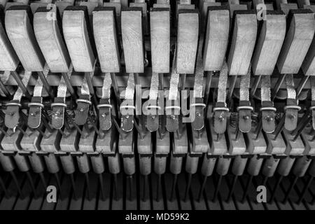 Pianoforte meccanismi interni cose fino Foto Stock