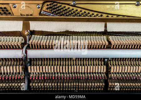 Pianoforte meccanismi interni cose fino Foto Stock