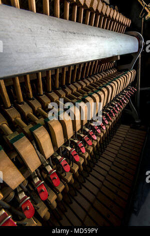 Pianoforte meccanismi interni cose fino Foto Stock