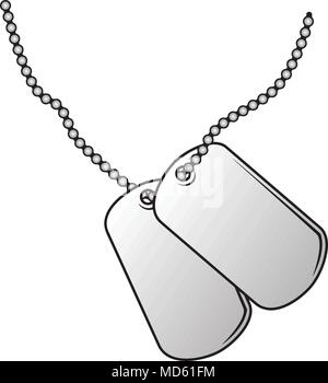 Dog tags militari illustrazione vettoriale Illustrazione Vettoriale