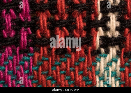 Lana multicolore superficie del vestito macro close up Foto Stock