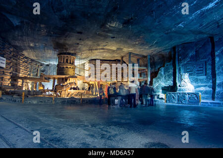 La metropolitana le Miniere di Sale di Wieliczka (XIII secolo), uno dei più antichi del mondo delle miniere di sale, nei pressi di Cracovia in Polonia. Foto Stock