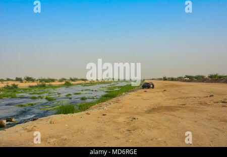 Riva del fiume paesaggio in Jeddah, Arabia Saudita Foto Stock