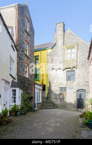 Il Tudor Merchant House di Quay Hill, Tenby mostra del XV secolo e architettura di condizioni di vita Foto Stock