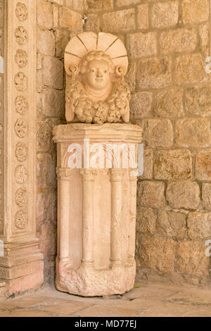 La scultura, convento dei Domenicani, città vecchia, Dubrovnik, Croazia Foto Stock