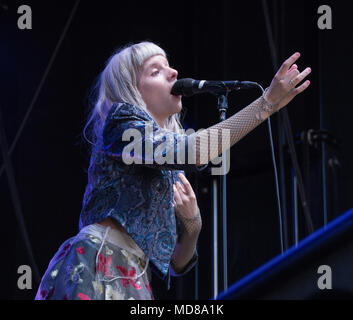 Aurora Aksnes esegue a Molde Festival Internazionale di Jazz di Molde, Norvegia 19 luglio 2017. Foto Stock