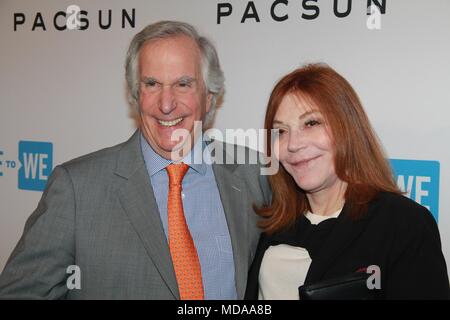 Hollywood, California, USA. Xviii Apr, 2018. Ho15977CHW.ci presenta il partito con uno scopo X PacSun Pre-Party ufficiale per noi giorno .Menta piperita Club, West Hollywood, CA USA.04/18/2018.HENRY WINKLER E STACEY WEITZMAN . © Clinton H.Wallace/Photomundo International/ Foto Inc Credito: Clinton Wallace/Globe foto/ZUMA filo/Alamy Live News Foto Stock