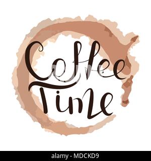 Scritte in tempo per il caffè. Illustrazione Vettoriale