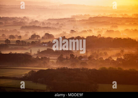 Un inizio di mattina vista da vicino Ditchling Beacon East Sussex Foto Stock