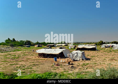 Campo di profughi palestinesi in Giordania vicino al confine con Israele. Foto Stock