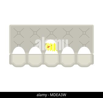 Imballaggio uova schiuse chicken isolato. Illustrazione Vettoriale Illustrazione Vettoriale