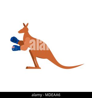 Canguro e guantoni da pugilato. Australia boxer. Australian wallaby Illustrazione Vettoriale